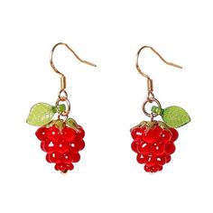 cute raspberry earrings boogzel clothing Cute Red Dangle Jewelry, Trendy Red Dangle Jewelry, Casual Red Earrings For Party, Casual Red Party Earrings, Trendy Red Drop Earrings, Trendy Red Jewelry With Matching Earrings, Trendy Red Jewelry Set With Matching Earrings, Cute Handmade Red Earrings, Cherry Color Dangle Earrings