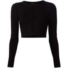 Black Crop Shirt, Black Shirt Outfits, Shirts Crop Tops, Shirt Crop Top, Shirts Crop, Sweaters Black, Et Ochs, Cushnie Et Ochs, Black Long Sleeve Shirt