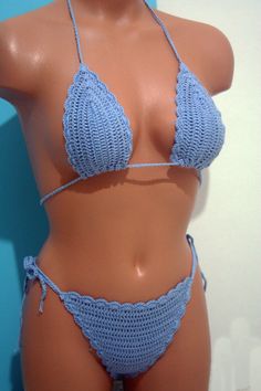 Crochet Bikini Set, Hand Crochet Bathing Suit Bikini Set blue bikini Swimsuit | Brazilian BLUE thong bikini | Womens Gift | Womens Swimsuit Crochet Bathing Suit, Womens Swimsuit, Handmade Bikinis, Hand Crochet, Women Swimsuits, Bathing Suit, Crochet Bikini, Bathing Suits