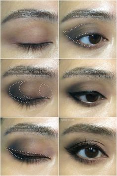 Eye Makeup For, Make Up Smoky Eyes, Eye Makeup Tutorial Step By Step, Down Turned Eye Makeup, Smoky Makeup Tutorial, Deep Set Eye Makeup, Eye Makeup Step By Step, Quick Eye Makeup, Smoky Makeup