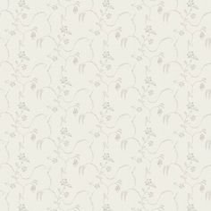 a white wallpaper with small flowers and leaves on the back ground, in an off - white color