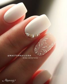 Trying to decide which nail design to have for your big day can be… Monogram Nails, Nail Art Mariage, Wedding Nail Art Design, Nail Salon Design, Wedding Nails For Bride, Wedding Nails Design, Best Nail Art Designs, Nail Art Wedding