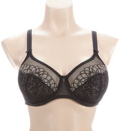 Fabulous fabrics and decorations give this bra a beautiful look, and also offer strong support for confident wear. Multipart underwire cup has angled seams to give the cup shape, with mesh-lined lace at the bottom for comfort and support. Sheer mesh cup tops have embroidered Deco designs with golden metallic threads. Picot trim elastic at neckline has just enough give for a comfortable, close fit. Elastic underband has a soft feel, and is sewn onto bottom edge of front to maintain fit. Center - Classic Full Cup Bra With Removable Cups, Elegant Mesh Bra With Padded Cups, Black Full Cup Bra With Removable Cups, Elegant Contoured Bra With Medium Bust Support, Black Full Coverage Bra With Removable Cups, Elegant Underwire Bra With Medium Bust Support, Elegant Full Coverage Bra With Removable Cups, Elegant Full Coverage Black Bra, Elegant Black Full Coverage Bra