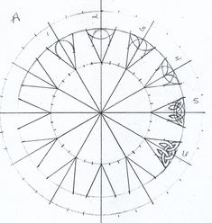 a drawing of a circle with lines in the middle