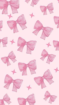 pink bows and stars on a light pink background