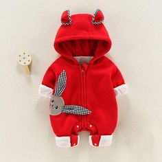 Red 02 / 9M Cute Rabbit Ears Hooded Rompers Cute Hooded Onesie For Playtime, Red Playful Winter Onesie, Playful Red Winter Onesie, Red Winter Onesie For Playtime, Red Onesie For Playtime In Winter, Rabbit Artwork, Rabbit Wallpaper, Rabbit Drawing, Rabbit Ears