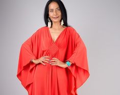 Red Kaftan Dress Kimono Caftan Dress Red Dress Women Red - Etsy Elegant Red V-neck Kaftan, Red V-neck Kaftan For Party, Red Maxi Kaftan For Party, Red Maxi Length Kaftan For Party, Red Maxi Length Kaftan For Evening, Red Maxi Length Evening Kaftan, Evening Kaftan Dress, Elegant Red Tunic Dress, Evening Kaftan