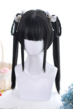 SKU: LIN00283 Fabric:High Temperature Wire Style types: Classic Lolita Season: Spring, Summer, Autumn, Winter Notice: Any of the accessory is not included. Wig Length: 40-45CM. Ponytail Short Hair, Pigtail Wig, Harajuku Wigs, Double Ponytail, Style Types, Human Bean, Ponytail Wig, Classic Lolita, Cosplay Hair