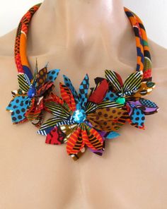 Floral Wedding Necklace African Bib Flower Jewelry African - Etsy Multicolor Unique Design Necklace As Gift, Multicolor Necklace With Unique Design As Gift, Multicolor Necklace With Unique Design For Gift, Multicolor Unique Design Jewelry As Gift, Multicolor Jewelry With Unique Design As Gift, Multicolor Handmade Flower Jewelry For Wedding, Multicolor Handmade Flowers Wedding Jewelry, Handmade Multicolor Flower Wedding Jewelry, Multicolor Flower Necklace For Wedding