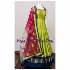 Sari Dress Design, Dupatta Designs, Gown Indian, Global Desi, Ethnic Dresses, Desi Outfits, Lehenga Gown, Anarkali Dress Pattern