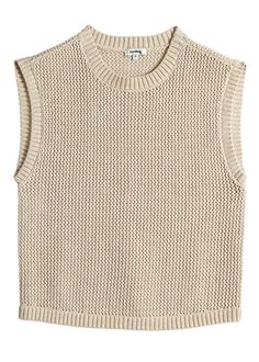 The texture and silhouette of this piece reminds us of strolling the streets of Southern Italy. With a sophisticated high neckline and open knit, it can be worn on its own or layered under virtually anything. It’s here to remind you that you’re a refreshing presence in this world. Beige Chunky Knit Tops For Layering, Stretch Textured Knit Sweater Vest For Layering, Spring Chunky Knit Top For Layering, Chunky Knit Top For Spring Layering, Knit Fabrication Sweater Vest For Spring Layering, Textured Tops For Layering In Fall, Chic Chunky Knit Tops For Layering, Spring Textured Knit Sweater Vest, Spring Turtleneck Sweater Vest