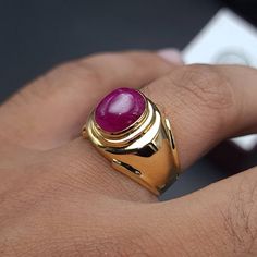 Unheated Untreated Ruby Ring Mens Ring Wedding Gold Rings 18k - Etsy Formal Ruby Signet Ring, Gold Ruby Ring Stamped 14k, Formal Gold Rings With Ruby, Formal Gold Ruby Rings, Yellow Gold Ruby Signet Ring With Polished Finish, Ruby Signet Ring With Polished Finish For Anniversary, Gold Ruby Signet Ring For Formal Occasions, Gold Ruby Ring For Formal Events, Anniversary Ruby Signet Ring With Polished Finish