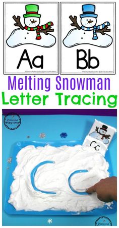 a snowman letter recognition activity for kids