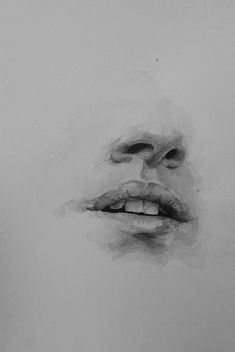 a black and white drawing of a person's face