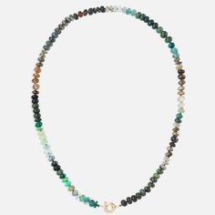 The Encirkled Camo Gemstone Beaded Necklace is the ultimate addition to your neck stack, featuring a 14k spring ring closure, that is perfect for displaying your favorite charms. Please allow 4-6 weeks for Pre Orders. Contact today@atpresent.com for rush orders. 8mm assorted gemstones that may include agate, amber, aquamarine, aventurine, cat's eye, chocolate moonstone, chrysoprase, emerald, fluorite, chrysocolla, green onyx, jasper, labradorite, malachite, pyrite, sapphire, smoky quartz, tourmi Neck Stack, Gemstone Beaded Necklace, Authentic Jewelry, Green Onyx, Smoky Quartz, Ring Bracelet, Spring Rings, Earring Necklace, Gemstone Necklace