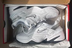 Nike M2K Tekno sizes 3 to 9 Nike M2k Tekno White, Ideal Male Body, Nike M2k, White Nike Shoes, Single Humor, Rich Girl Aesthetic, Shoes Ideas, Cool Shoes, Swag Shoes