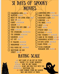 a halloween movie poster with the words 31 days of spooky movies on it