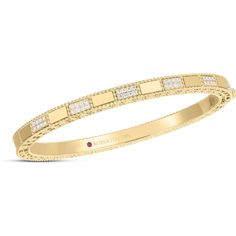 Roberto Coin - Art Deco Diamond Pave Bangle Bracelet in 18K Yellow Gold Roberto Coins, Italian Jewelry Designers, Pave Bangle, Coin Art, Bangle Gold, Art Deco Bracelet, Gold Designs, Timeless Luxury, Roberto Coin