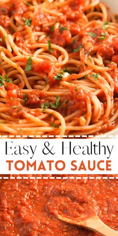 an easy and healthy tomato sauce recipe with pasta