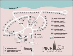 the map to pine beach resort in bundalows, queensland is shown here