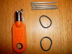 the tools needed to make an orange bottle opener