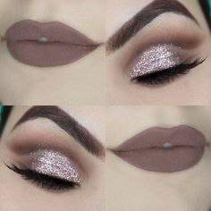 Eye Shadow Tutorial, Shadow Tutorial, Cut Crease Makeup Tutorial, Makeup 2017, Make Up Inspiration, Cut Crease Makeup, Glitter Eye Makeup, Lip Combo, Smoky Eyes