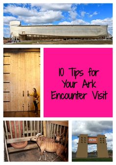 a collage of photos with the words 10 tips for your ark encounter visit