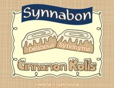 cinnamon rolls are shown with the words symbaon