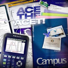 a calculator sitting on top of a table next to papers and folders