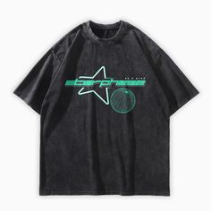 This t-shirt is crafted from 100% pre-washed cotton, ensuring maximum comfort and durability. The eye-catching Starphase Sci-Fi logo adds a unique flair to any urban outfit. 100% Cotton Unisex design Washed black HQ graphic print Oversized fit Drop shoulder Do Not Bleach Hand-wash, Machine-wash Size Chart (cm) Size Chest Shoulder Length Sleeve M 120 57 76 26 L 124 58 78 27 XL 128 60 80 28 XXL 132 62 82 29 Retro Washed Black T-shirt For Streetwear, Casual Short Sleeve T-shirt With Star Logo, Summer Graphic Tee With Star Logo, Summer Streetwear T-shirt With Star Logo, Casual Summer T-shirt With Star Logo, Urban Acid Wash Cotton T-shirt, Relaxed Fit Short Sleeve Tops With Star Logo, Acid Wash Graphic Cotton T-shirt, Acid Wash Cotton T-shirt With Graphic Design