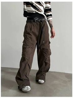 fb-feed Brown Baggy High Waist Cargo Pants, Brown Full Length Cargo Pants, Baggy Brown Cargo Style Bottoms, Baggy High Waist Brown Parachute Pants, Brown Baggy Cargo Style Bottoms, Brown Wide-leg Utility Pants, Brown Utility Wide-leg Pants, Full Length Brown Cargo Bottoms, Brown Full Length Cargo Bottoms