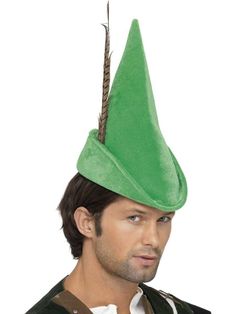 Green Robin Hood Hat!  Also works as an Elf hat (remove feather), or Alpine Swiss Hat.  One size fits all.  FAST SHIPPING! All items for sale are IN STOCK in the Atomic Costumes warehouse system.  Atomic Costumes only sells brand new, first quality costumes, ordered directly from the original manufacturer.  All costumes ordered before 3PM eastern time will ship the same day.  With our standard shipping, your costume should arrive in 2-3 business days. Location: V-2 Can't find what you are lookin Elf Cap, Peter Pan Hat, Robin Hood Hat, Robin Hood Costume, Wood Hat, Hat With Feather, Ladies Fancy Dress, Fancy Dress Halloween Costumes, Hood Hat