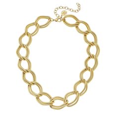 Susan Shaw Double Loop Chain Necklace Chunky Gold Chain Necklace, Susan Shaw, Gold Chain Link Necklace, Chunky Gold Chain, Gold Coin Necklace, Chocker Necklace, Chain Loop, Embroidery Jewelry, Chain Choker Necklace