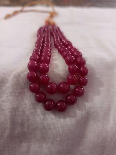 15''AAA 340 Carat Ruby Corundum Smooth Rondelle 4 - 7 mm Gemstone Beads With Adjustable Code Necklace 1.Ruby Rondelle shape Necklaces 2. Ruby Corundum 3. 15 inches length, 2 Line String 4. 340 -carat weight 5. 4x4 - 7x7 mm stone size 6. If you want any changes in the necklace example if you want with tassel because you can easily adjust your necklace length we can do it. Polish :- Handmade Purity :- AAA These natural Ruby gemstones can be used to make different jewellery items like earrings, bra Ruby Single Strand Beaded Necklaces With Round Beads, Single Strand Ruby Beaded Necklaces With Round Beads, Single Strand Ruby Beaded Necklace With Round Beads, Traditional Round Beaded Necklaces For Formal Occasions, Traditional Round Beaded Necklace For Formal Occasions, Traditional Beaded Necklace For Formal Occasions, Elegant 8mm Round Beads For Gems And Cabochons, Single Strand Ruby Bead Necklace, Elegant 8mm Round Beads For Jewelry Making