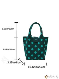 BirdinBag - Stylish Polka Dot Beach Bag: Womens Spacious Crochet Handbag for Everyday Use and Holidays Foldable Summer Bags For Daily Use, Foldable Bags For Daily Use In Summer, Casual Everyday Foldable Bags, Green Foldable Bags For Daily Use, Foldable Shoulder Bag For Shopping, Foldable Rectangular Shoulder Bag For Shopping, Foldable Rectangular Shoulder Bag, Foldable Rectangular School Bag, Polka Dot Shoulder Bag For Daily Use