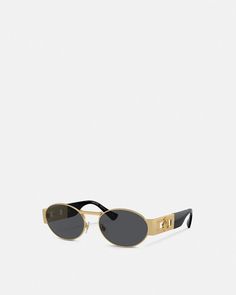 Medusa Deco Oval Sunglasses Black,Gold | Versace US Classic Oval Sunglasses With Metal Frame, Classic Oval Metal Frame Sunglasses, Luxury Oval Sunglasses With Tinted Lenses, Luxury Oval Sunglasses With Mirrored Lenses, Luxury Oval Sunglasses With Gradient Lenses, Elegant Oval Sunglasses With Mirrored Lenses, Versace Sunglasses Women, Versace Shades, Versace Glasses