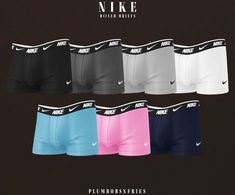 six pairs of nike boxer shorts in different colors