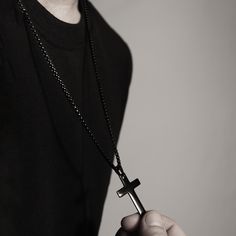 The Stainless Steel Rounded Box Chain Cross Necklace is nothing short of a classic. Rock your new stainless steel cross necklace for every occasion because it has been crafted to last with premium stainless steel. This necklace features a 24" rounded box chain with a 40mm cross pendant that you can select in a classic stainless steel or black both with a scratch resistant polished finish. Upgrade your look and wear your faith on your chest with this statement piece from Biker Jewelry Shop! Made Minimalist Stainless Steel Cross Necklace With Adjustable Chain, Minimalist Black Cross Pendant Necklace, Black Cross Necklace With Box Chain, Chain Cross Necklace, Bike Chain Bracelet, Figaro Chain Necklace, Biker Jewelry, Black Bike, Box Chain Necklace