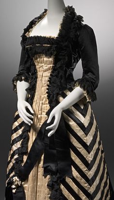 Black Dress Design, White Victorian Dress, 1880 Dress, Victorian Gown, 19th Century Clothing