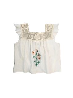 Roberta Top – Stacia Victorian Crochet, Apron Top, Antique Crochet, Gauze Pants, Recycled Textiles, Crochet Yoke, Delicate Embroidery, Sunny California, Cut Offs