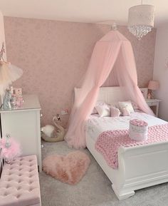 Big Girl Bedrooms, Toddler Girl Room, Dekorasi Kamar Tidur, Girly Room, Girl Bedroom Designs, Shabby Chic Bedrooms, Toddler Bedrooms, Girl Bedroom Decor, Canopy Bed