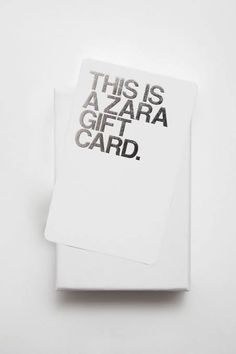 this is a zara gift card on a white surface