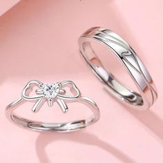 Delicate bow engravings adorn these rings, a timeless symbol of love, commitment, and a perfectly wrapped future together. Wedding Bands Engraved, Bow Wedding, Timeless Symbol