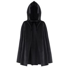 Winter Vampire Costume, Superhero Costume Accessories For Halloween Party, Vampire Costume For Winter, Black Superhero Costume For Halloween, Vampire Cape For Winter Costume Party, Vampire Cape For Costume Party In Winter, Vampire Style Cape For Costume Party And Winter, Vampire Style Cape For Costume Party In Winter, Gothic Hooded Cape For Cosplay