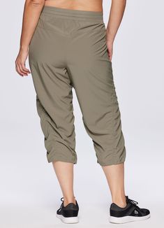 Stretch out in style with our relaxed fit Plus Lumen Lightweight Capri Pant. Lightweight stretch woven fabric allows you to move without restriction, while moisture wicking properties help it to dry quickly to keep you dry and comfortable. Sizable pockets provide convenient on-the-go storage, and an elastic waistband and drawstrings at the waist and leg openings allow for a more customized fit. These best selling relaxed fit capri pants are just the ticket no manner what the activity. Available Sporty Stretch Capris For Outdoor Activities, Lightweight Solid Bottoms For Outdoor, Stretch Capri Length Capris For Outdoor, Stretch Capris For Outdoor, Relaxed Fit Go-dry Bottoms For Hiking, Sporty Capris With Pockets For Outdoor Activities, Sporty Outdoor Capris With Pockets, Moisture-wicking Relaxed Fit Bottoms For Outdoor, Lightweight Athleisure Bottoms With Pockets