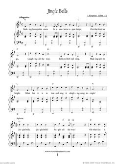 sheet music with the words jungle bells on it