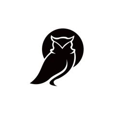 an owl logo on a white background