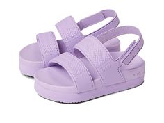 Reef Kids Water Vista (Infant/Toddler/Little Kid/Big Kid) - Girl's Shoes : Lavender : The Reef Kids Water Vista sandals are the best pick for your casual day out. Synthetic upper. Textile insole and lining. Branding on upper. Hook-and-loop strap closure. Synthetic outsole. Imported. Measurements: Weight: 2 oz Product measurements were taken using size 3-4 Infant/Toddler, width M. Please note that measurements may vary by size. Weight of footwear is based on a single item, not a pair. Lavender Sandals, Elegant Shoes Heels, Vacation Sandals, Purple Sandals, Shoes And Sandals, The Reef, Kids Water, Sandals Outfit, Girls Shoes Kids