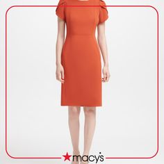 in stock Calvin Klein Chic Midi Dress For Work, Calvin Klein Chic Midi Office Dress, Chic Solid Color Career Dress, Calvin Klein Formal Dress For Fall, Classic Spring Dresses With Structured Shoulders, Solid Color Sheath Dress For Career, Elegant Calvin Klein Dress For Office, Solid Color Knee-length Career Dress, Calvin Klein Fall Formal Dress