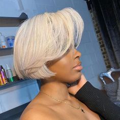 Straight Side Part Wig, Straight Side Part, Side Part Wig, Bob Pixie Cut, Yellow Blonde, Blonde Bob Wig, Human Hair Wigs Blonde, Bob Lace Front Wigs, 613 Blonde